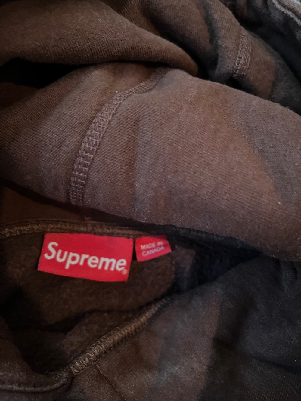 Supreme Brown Hoodie with White Logo. Small. Very good condition. - Picture 5 of 10
